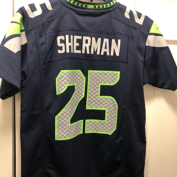 Nike On Field NFL Seattle Seahawks #25 Sherman Football Jersey Size Medium - Picture 9 of 12